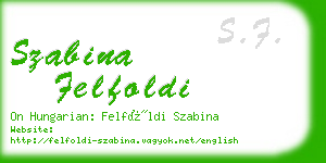 szabina felfoldi business card